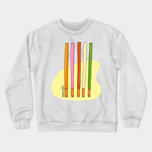 Colorful chocolate-coated biscuit sticks Crewneck Sweatshirt